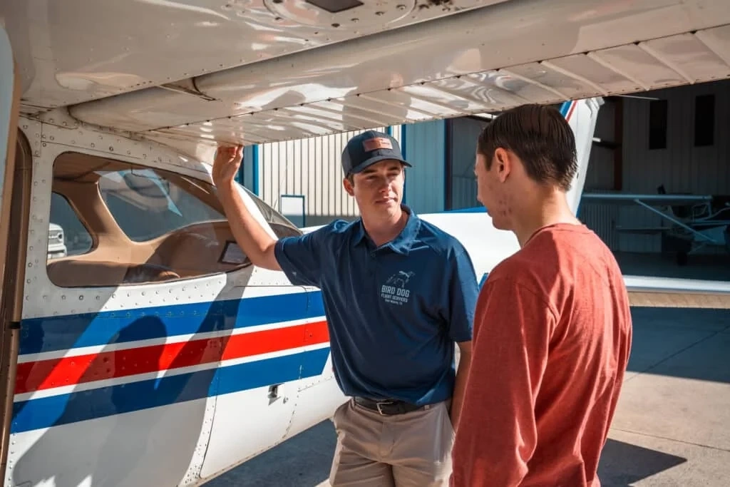 Cessna plane parked inside hangar at Fort Worth airport